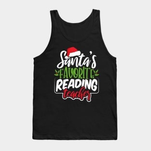 Santa's Favorite Reading Teacher Tank Top